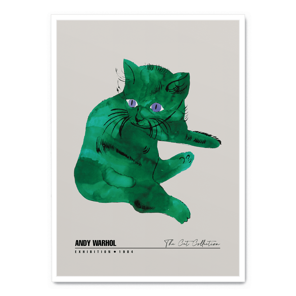 Green Cat Poster | A3