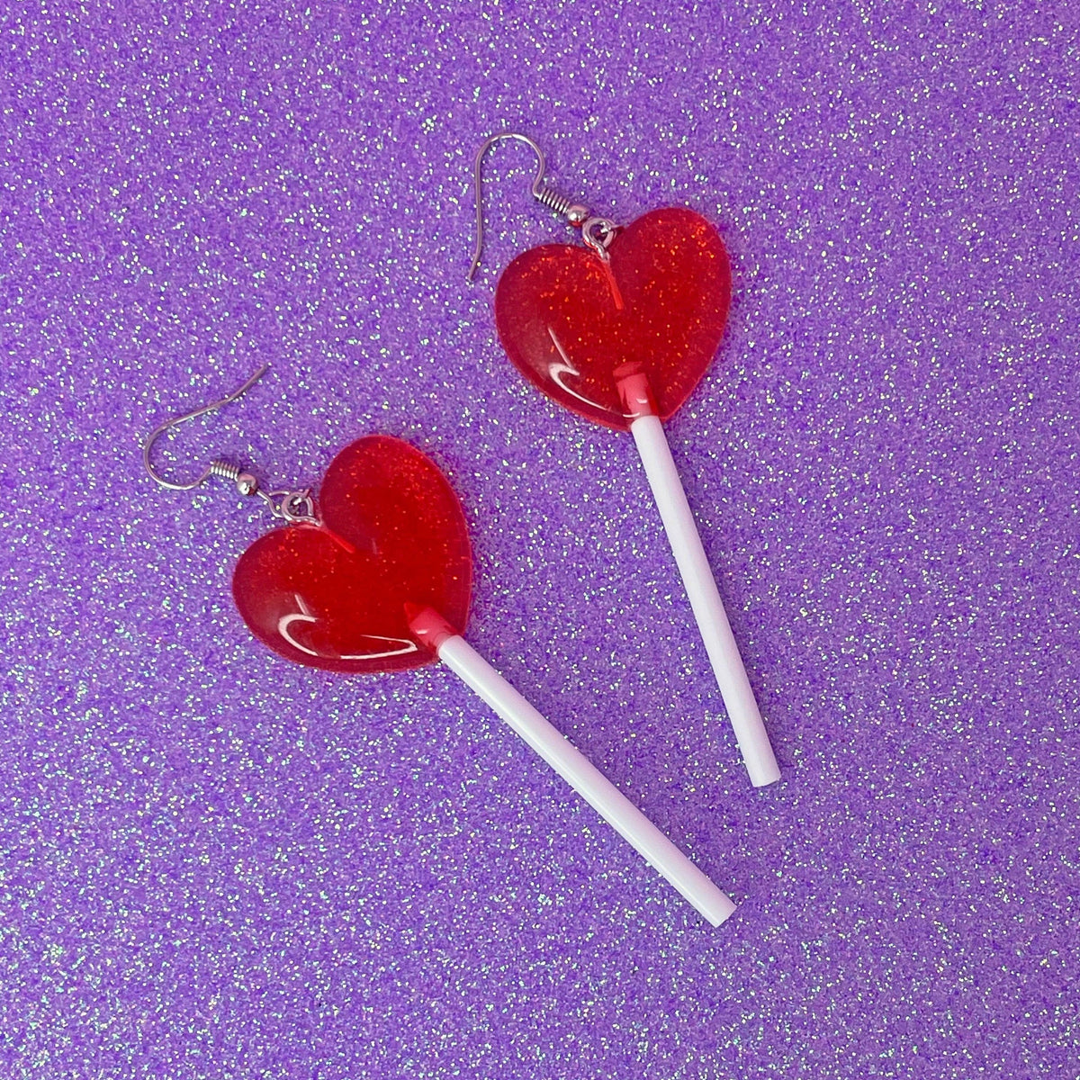 Heart Lollipop Earrings Red by A Shop of Things – product photo 8