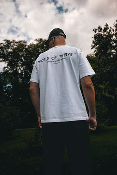Essential oversized white T-shirt – back lifestyle