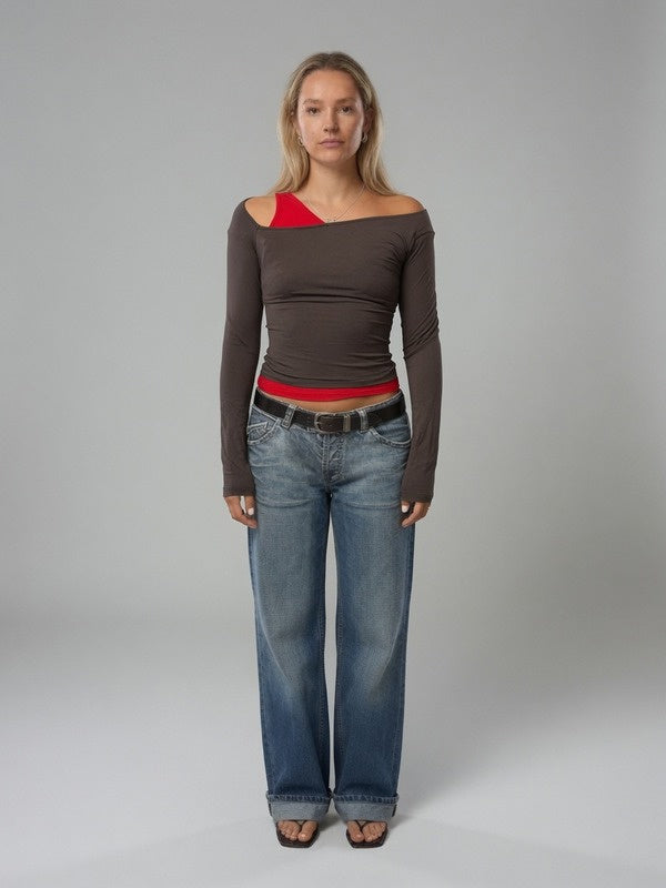 Rien The Label Sion Top Choco Red model