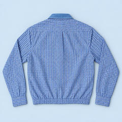 Blue Check Ralph Lauren upcycled jacket — back
