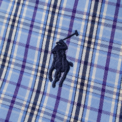 Blue Check Ralph Lauren upcycled jacket — logo