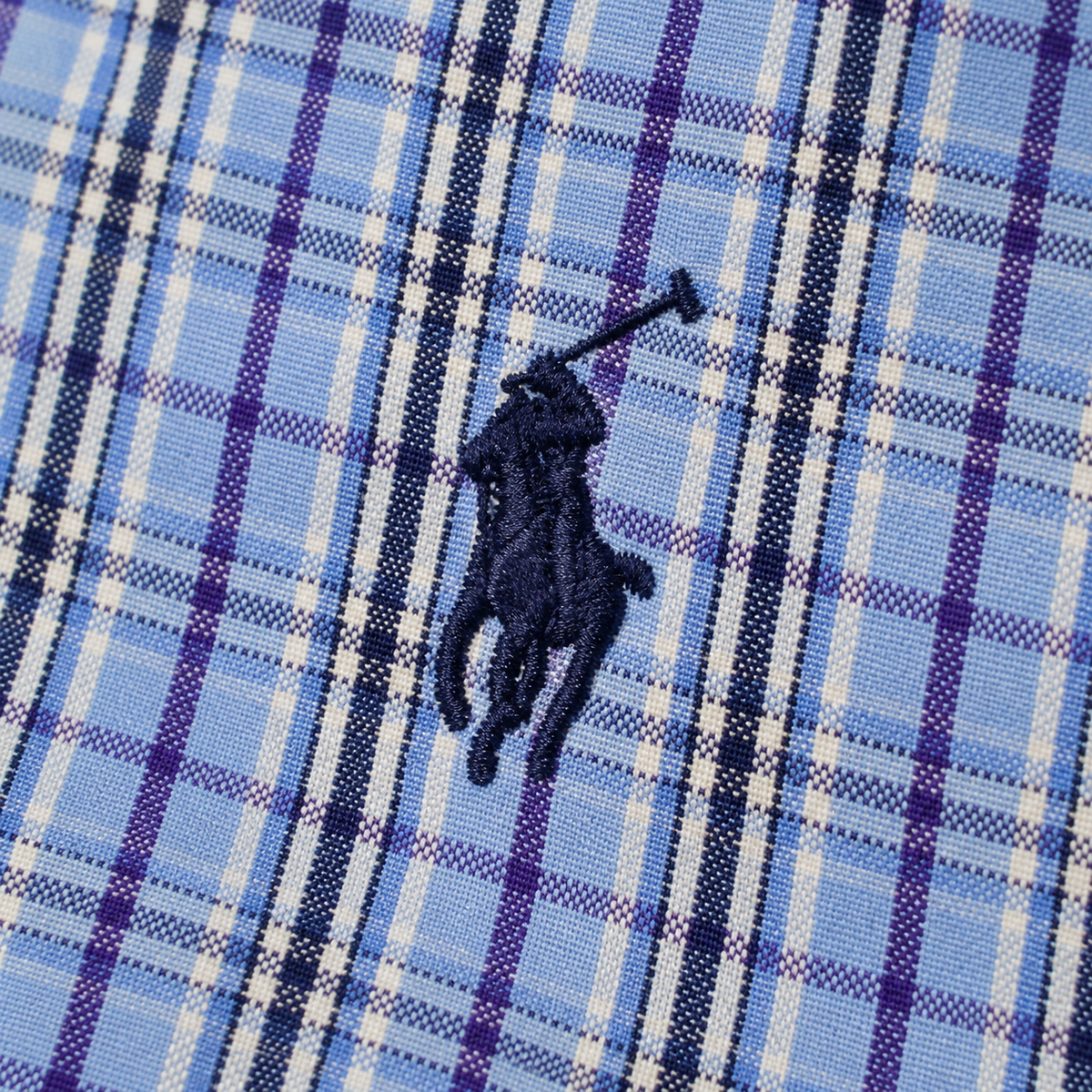 Blue Check Ralph Lauren upcycled jacket — logo