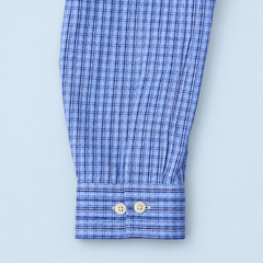 Blue Check Ralph Lauren upcycled jacket — sleeve and double-button cuff