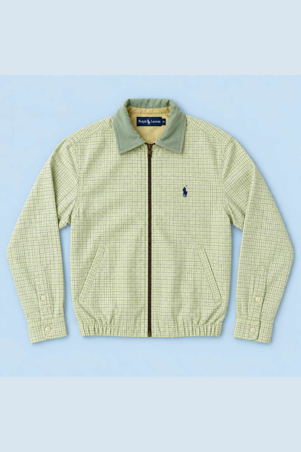 Ralph Lauren Upcycled Zip Jacket – Green Check — front