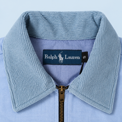 Ralph Lauren Upcycled Zip Jacket – Light Blue — collar