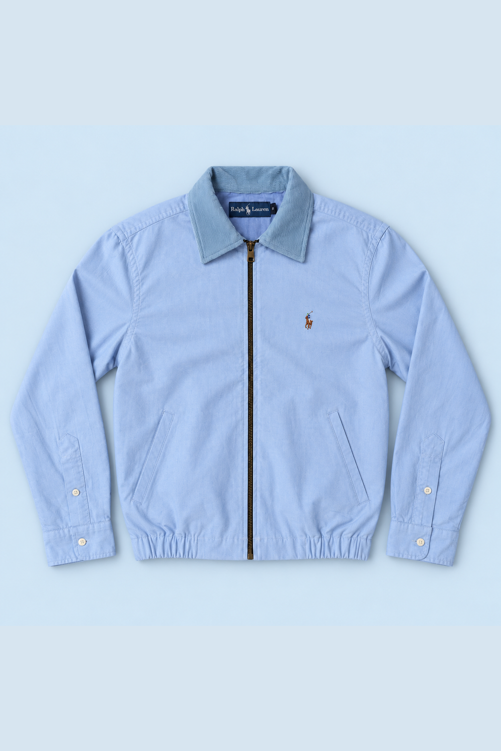 Ralph Lauren Upcycled Zip Jacket – Light Blue — front