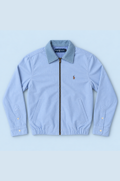 Ralph Lauren Upcycled Zip Jacket – Light Blue — front