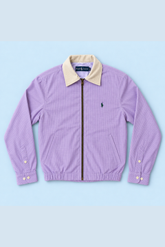 Lilac Check Ralph Lauren upcycled jacket — front