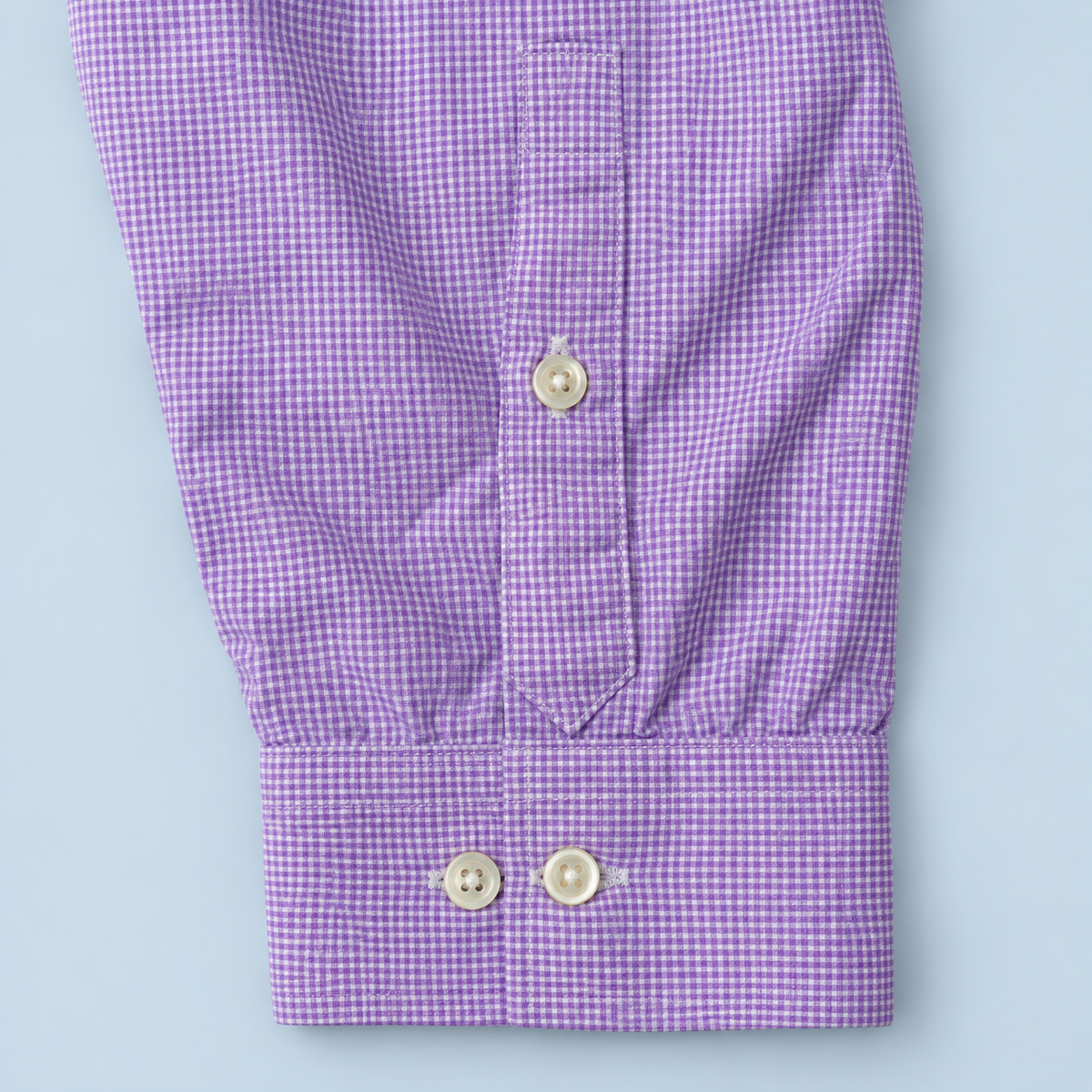 Lilac Check Ralph Lauren upcycled jacket — sleeve