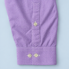 Lilac Check Ralph Lauren upcycled jacket — sleeve