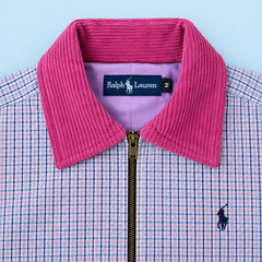 Pink Check Ralph Lauren upcycled jacket — collar