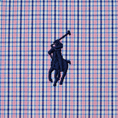 Pink Check Ralph Lauren upcycled jacket — logo