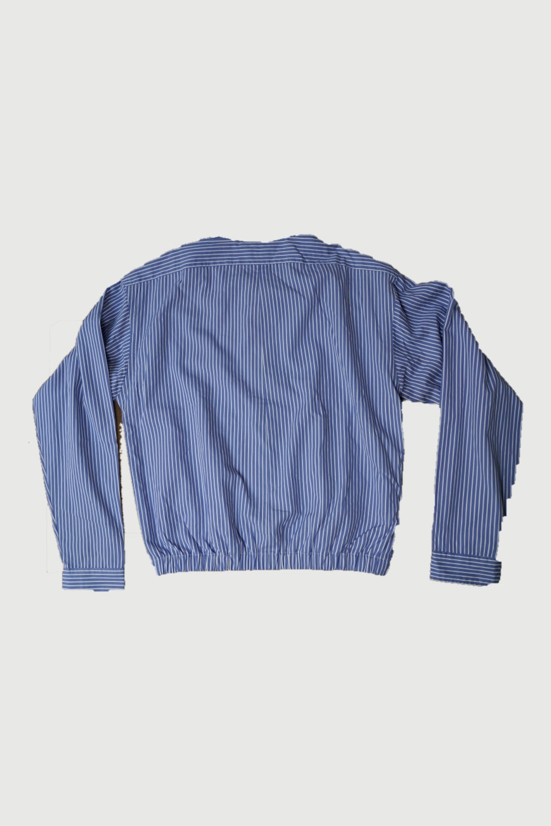 Ralph Lauren upcycled zip jacket Blue Stripe – achterkant, foto van het originele kledingstuk