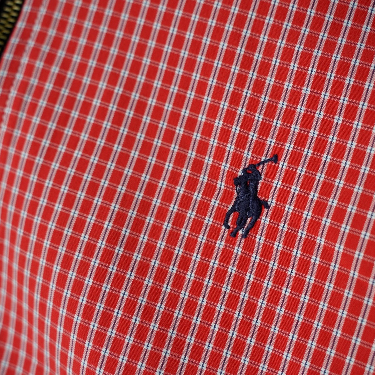 Ralph Lauren Upcycled Zip Jacket Red Check – logo van het originele kledingstuk