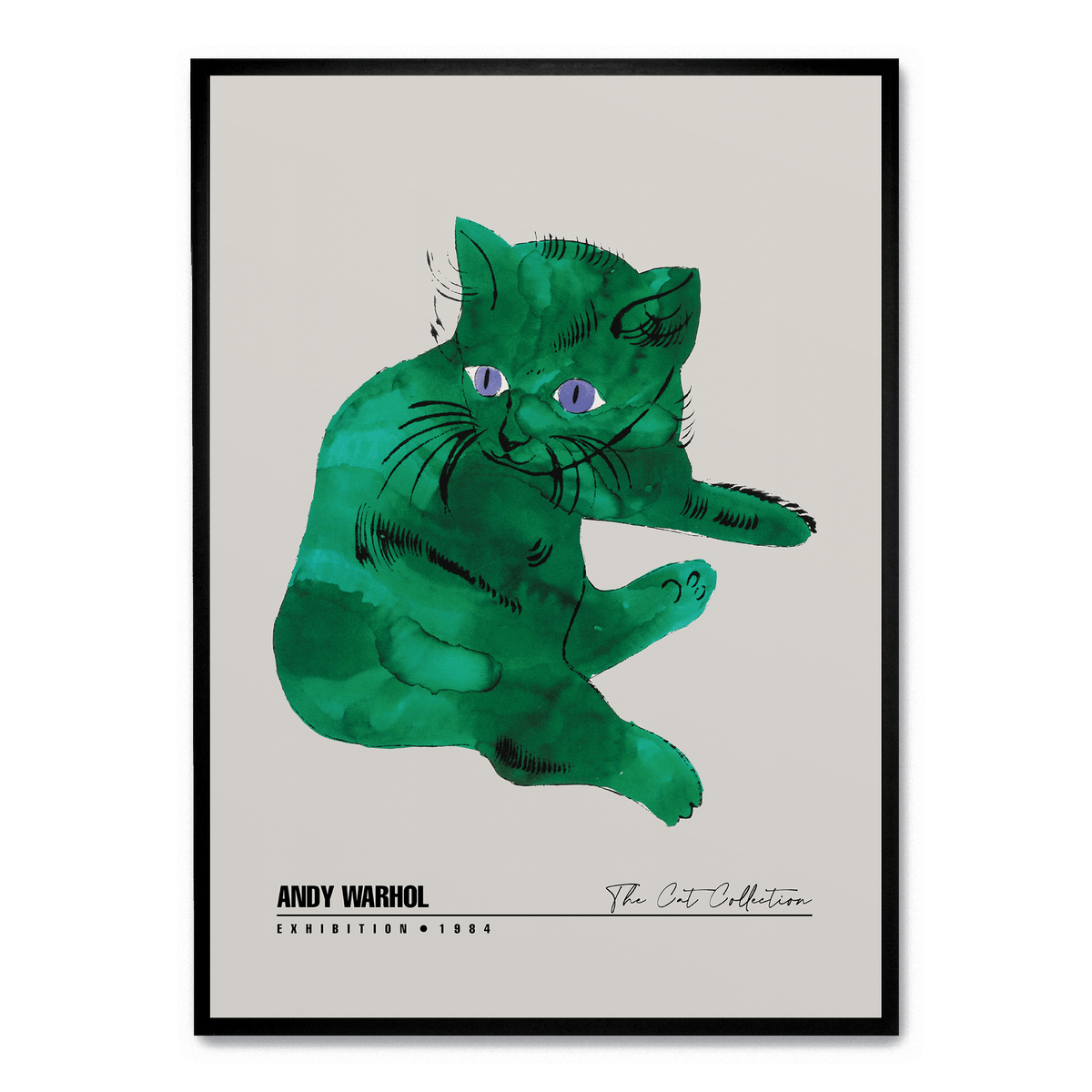 Green Cat Poster | A3