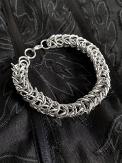 Arum handmade stainless steel chainmail bracelet by Mandragor Design