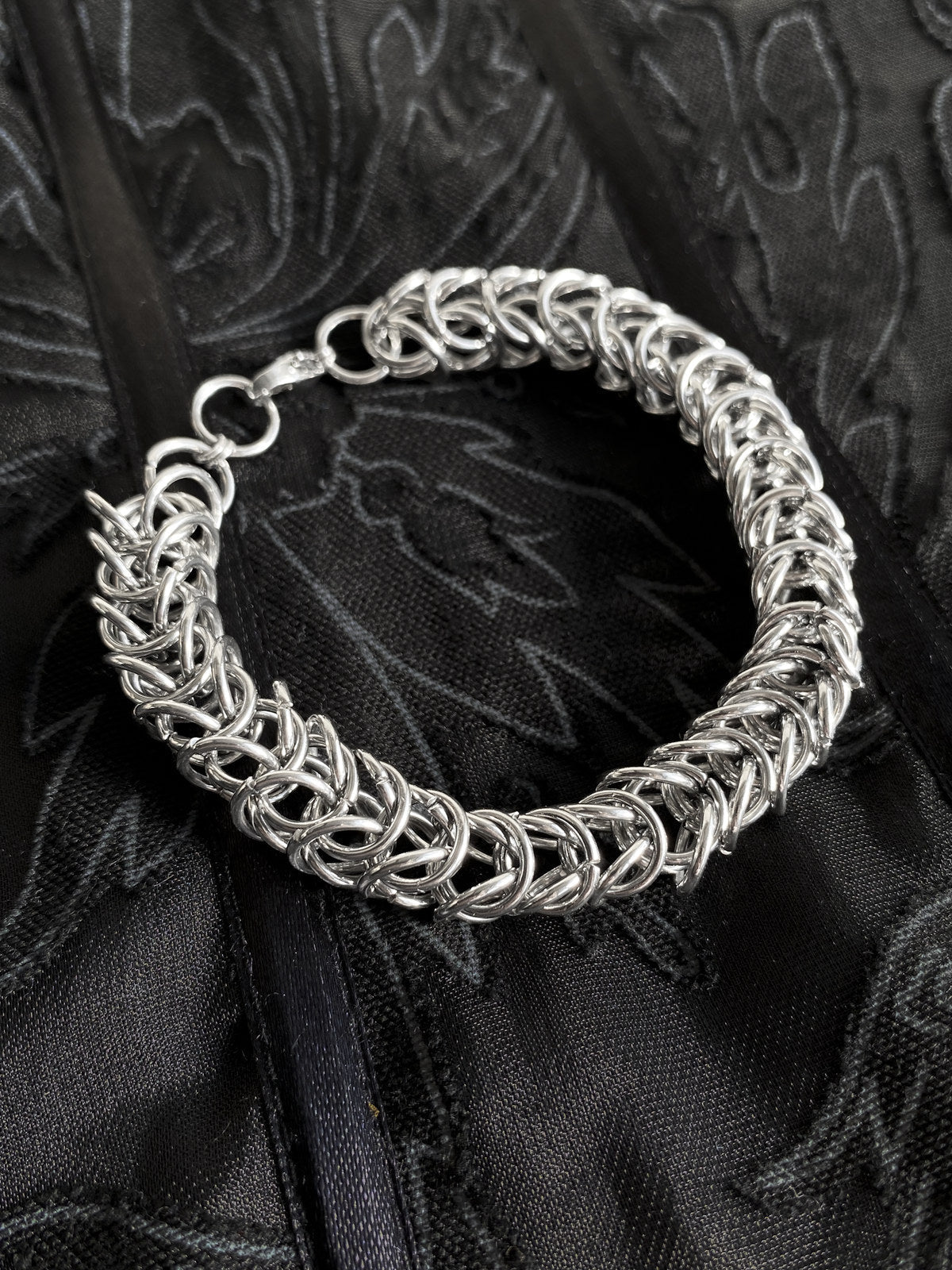 Arum handmade stainless steel chainmail bracelet by Mandragor Design