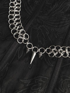 Alternate photograph of the handmade Hedera chainmail necklace