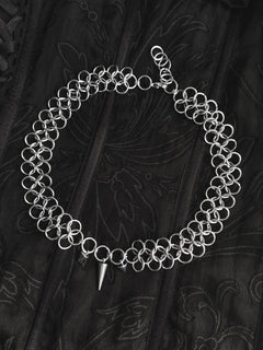 Hedera gothic-inspired chainmail necklace in stainless steel by Mandragor Design