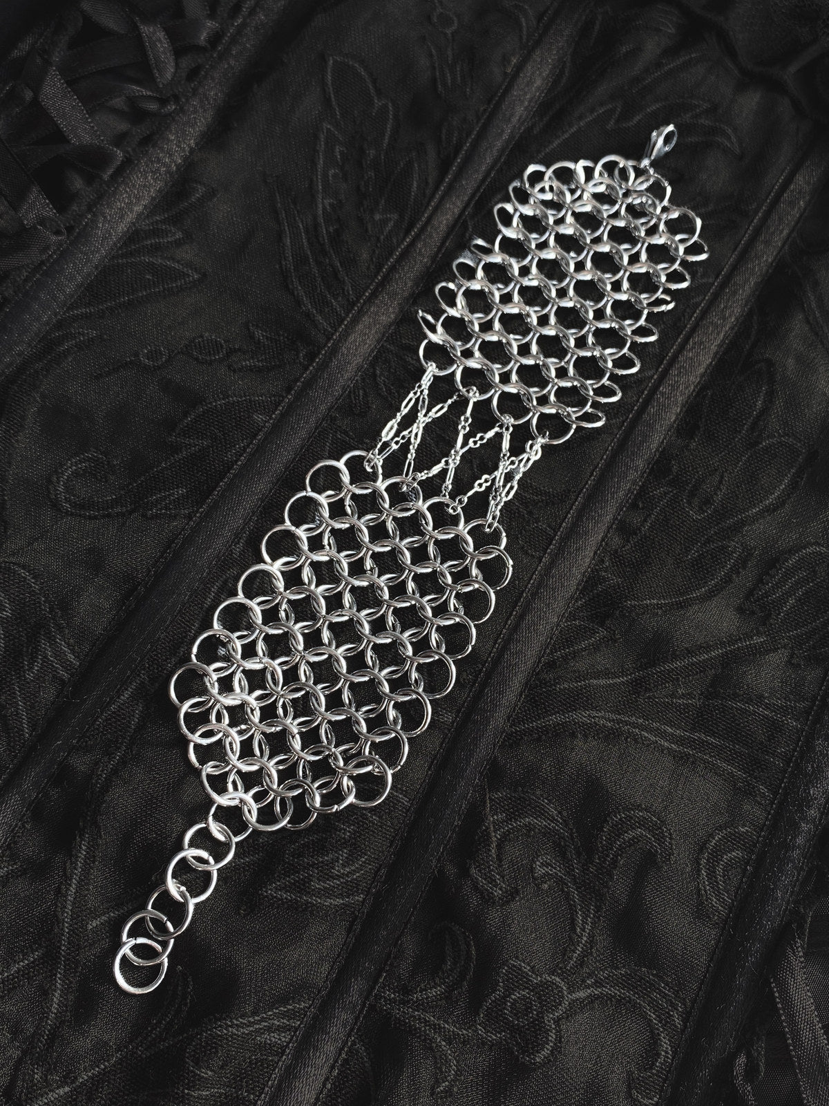 Helleborus handmade stainless steel chainmail bracelet by Mandragor Design