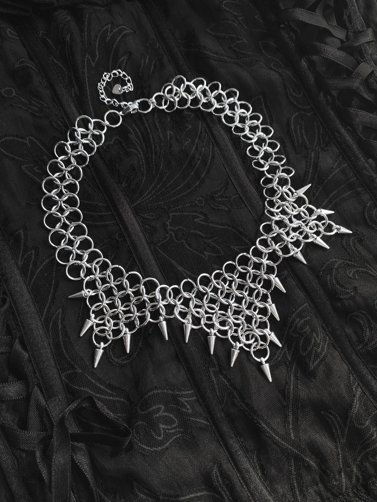 Urtica handmade stainless steel chainmail necklace by Mandragor Design