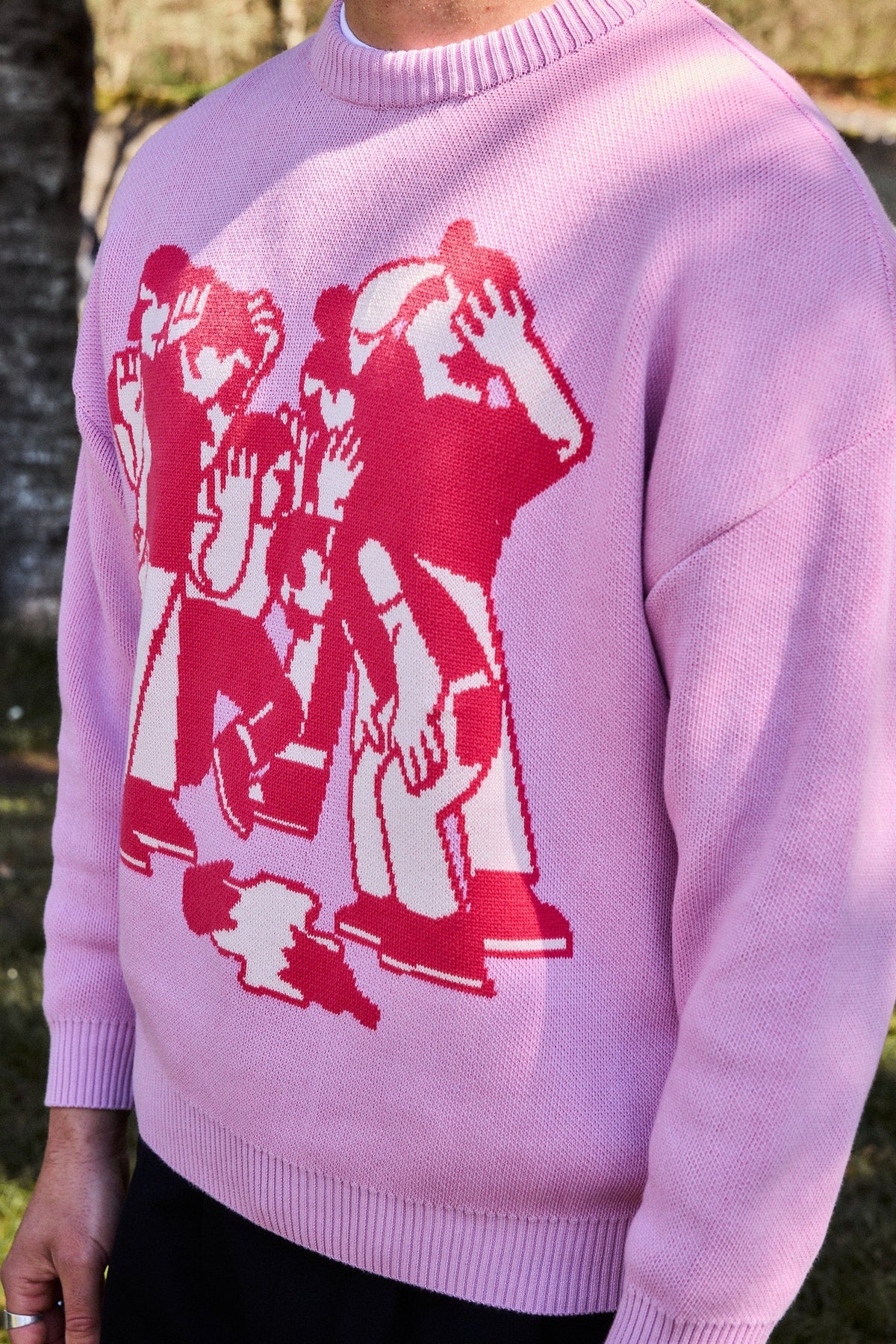 NWHR Pink Leira Knit Sweater - model view