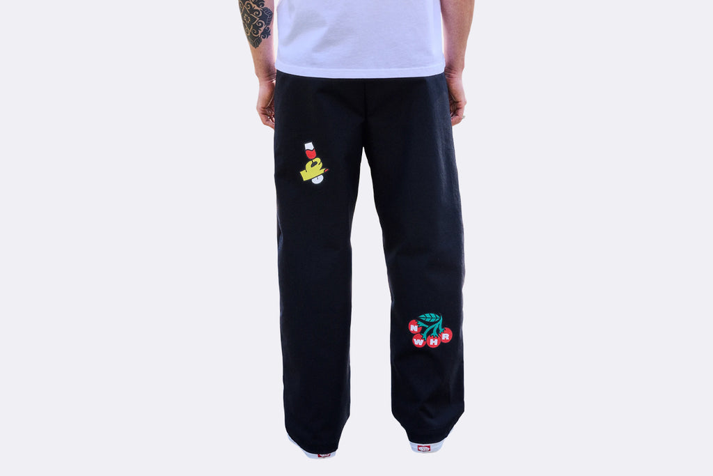 NWHR Sobremesa Black Printed Chinos - reverse view